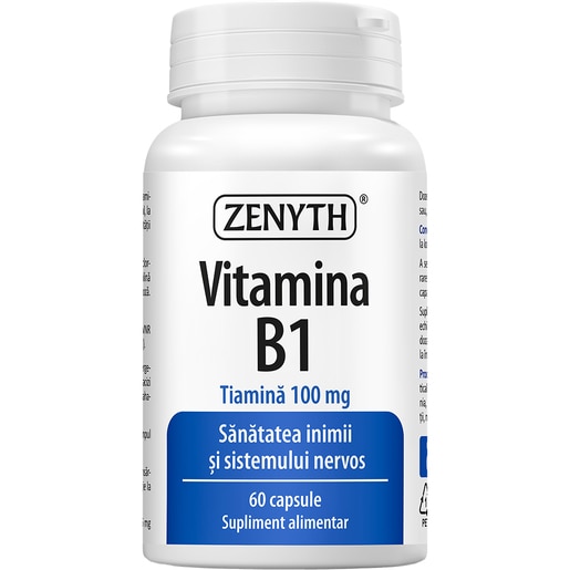 Supliment Vitamina B1-100 mg, 60 capsule, ZENYTH Supliment Vitamina B1-100 mg, 60 capsule, ZENYTH