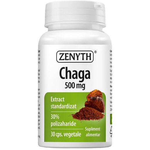 Supliment Chaga 500 Mg, 30 capsule, ZENYTH Supliment Chaga 500 Mg, 30 capsule, ZENYTH
