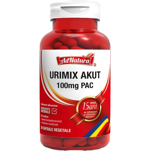 Supliment alimentar Urimix Akut 100mg PAC, 30 capsule, ADNATURA Supliment alimentar Urimix Akut 100mg PAC, 30 capsule, ADNATURA