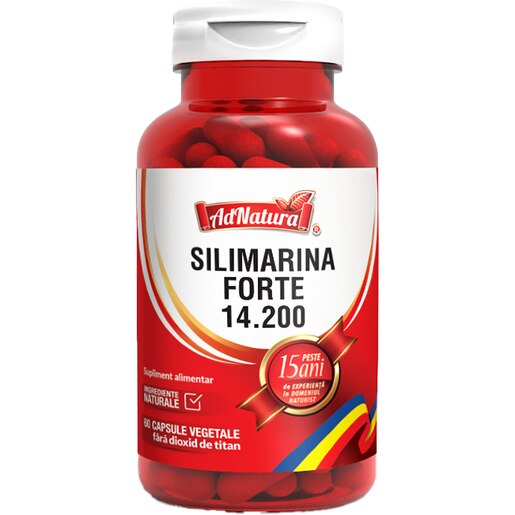 Supliment alimentar Silimarina Forte 14.200, 60 capsule, ADNATURA Supliment alimentar Silimarina Forte 14.200, 60 capsule, ADNATURA
