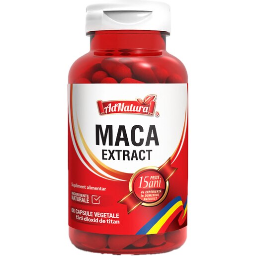 Supliment alimentar Maca Extract, 60 capsule, ADNATURA Supliment alimentar Maca Extract, 60 capsule, ADNATURA