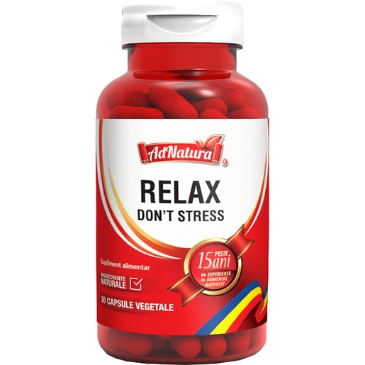 Supliment alimentar Relax Don't Stress, 30 capsule, ADNATURA Supliment alimentar Relax Don't Stress, 30 capsule, ADNATURA