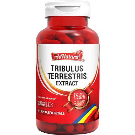 Supliment alimentar Tribulus Terrestris Extract, 30 capsule, ADNATURA Supliment alimentar Tribulus Terrestris Extract, 30 capsule, ADNATURA