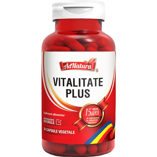 Supliment alimentar Vitalitate Plus, 30 capsule, ADNATURA Supliment alimentar Vitalitate Plus, 30 capsule, ADNATURA