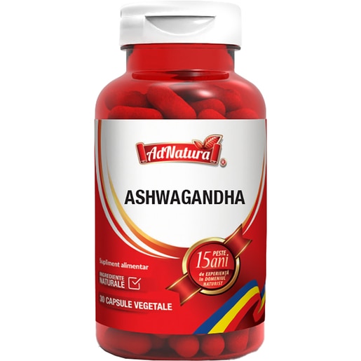 Supliment alimentar Ashwagandha, 30 capsule, ADNATURA Supliment alimentar Ashwagandha, 30 capsule, ADNATURA