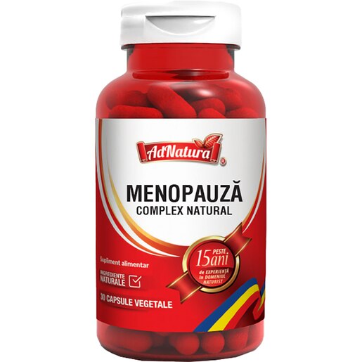 Supliment alimentar Menopauza Complex Natural, 30 capsule, ADNATURA Supliment alimentar Menopauza Complex Natural, 30 capsule, ADNATURA