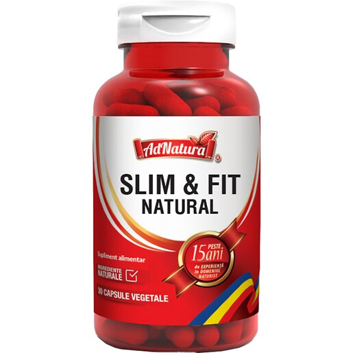 Supliment alimentar Slim & Fit Natural, 30 capsule, ADNATURA Supliment alimentar Slim & Fit Natural, 30 capsule, ADNATURA