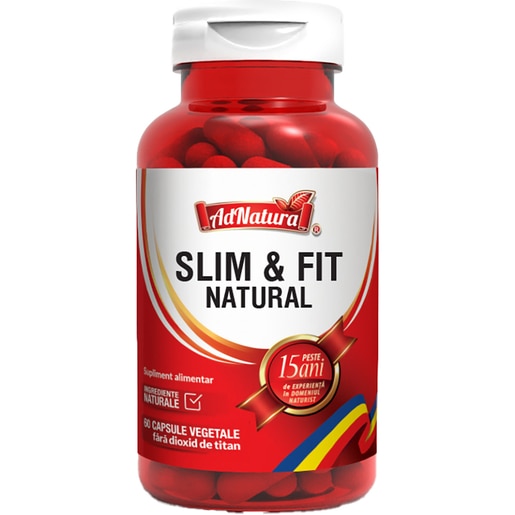 Supliment alimentar Slim & Fit Natural, 60 capsule, ADNATURA Supliment alimentar Slim & Fit Natural, 60 capsule, ADNATURA