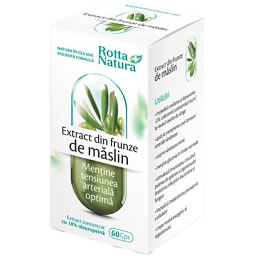Supliment alimentar Extract din Frunze de Maslin, 60 capsule, ROTTA NATURA Supliment alimentar Extract din Frunze de Maslin, 60 capsule, ROTTA NATURA