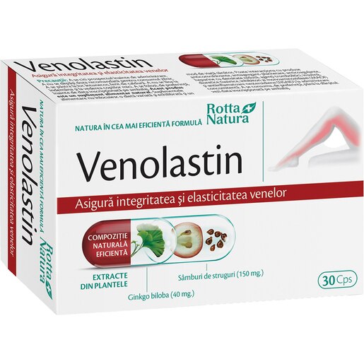 Supliment alimentar Venolastin, 30 capsule, ROTTA NATURA Supliment alimentar Venolastin, 30 capsule, ROTTA NATURA