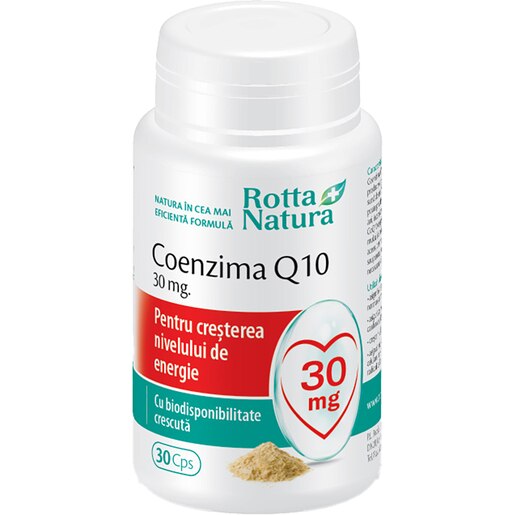 Supliment alimentar Coenzima Q10 30mg, 30 capsule, ROTTA NATURA Supliment alimentar Coenzima Q10 30mg, 30 capsule, ROTTA NATURA