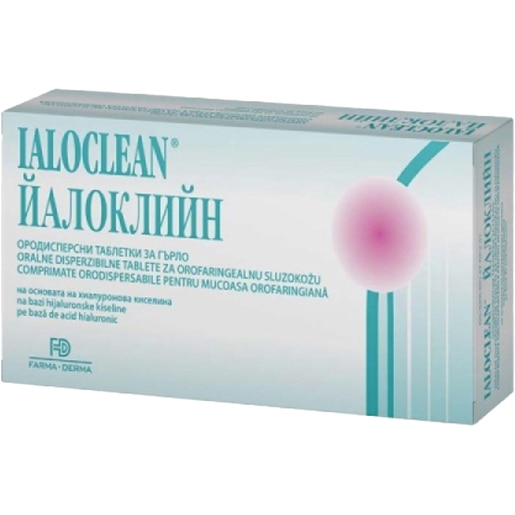 Supliment Ialoclean Orodisp pentru mucoasa orofaringiana, 30 comprimate, NATURPHARMA Supliment Ialoclean Orodisp pentru mucoasa orofaringiana, 30 comprimate, NATURPHARMA