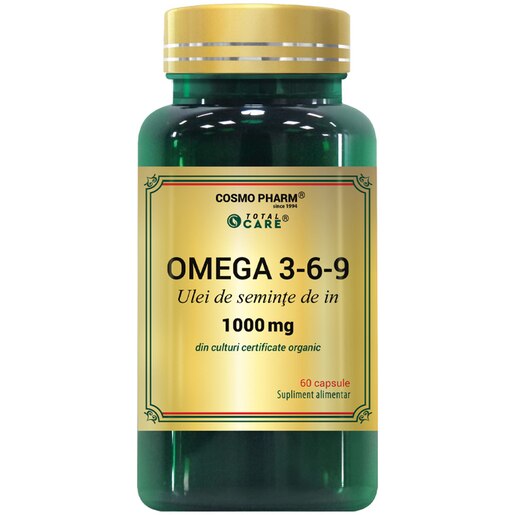 Supliment alimentar Omega 369 Ulei din seminte de In 1000 mg, 60 capsule, COSMO PHARM Supliment alimentar Omega 369 Ulei din seminte de In 1000 mg, 60 capsule, COSMO PHARM