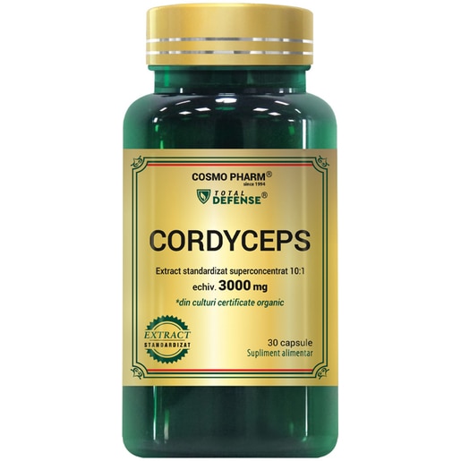 Supliment alimentar Cordyceps 300 mg, 30 capsule, COSMO PHARM Supliment alimentar Cordyceps 300 mg, 30 capsule, COSMO PHARM