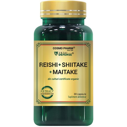 Supliment alimentar Reishi Shiitake Maitake, 30 capsule, COSMO PHARM Supliment alimentar Reishi Shiitake Maitake, 30 capsule, COSMO PHARM