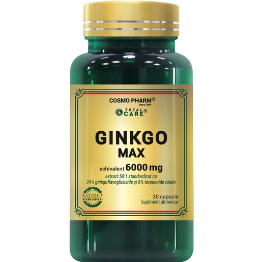 Supliment alimentar Ginkgo Max Extract 120 mg, 30 capsule, COSMO PHARM Supliment alimentar Ginkgo Max Extract 120 mg, 30 capsule, COSMO PHARM