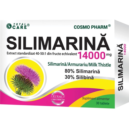 Supliment alimentar Silimarina 14000 mg, 30 tablete, COSMO PHARM Supliment alimentar Silimarina 14000 mg, 30 tablete, COSMO PHARM