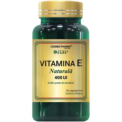 Supliment alimentar Vitamina E naturala 400 UI, 30 capsule, COSMO PHARM Supliment alimentar Vitamina E naturala 400 UI, 30 capsule, COSMO PHARM