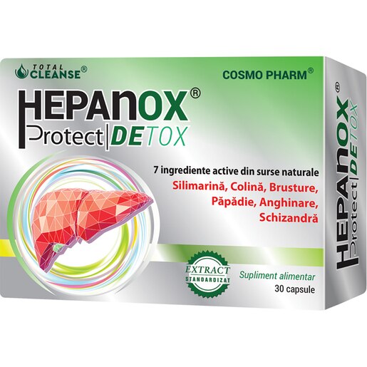 Supliment alimentar Hepanox Protect Detox, 30 capsule, COSMO PHARM Supliment alimentar Hepanox Protect Detox, 30 capsule, COSMO PHARM