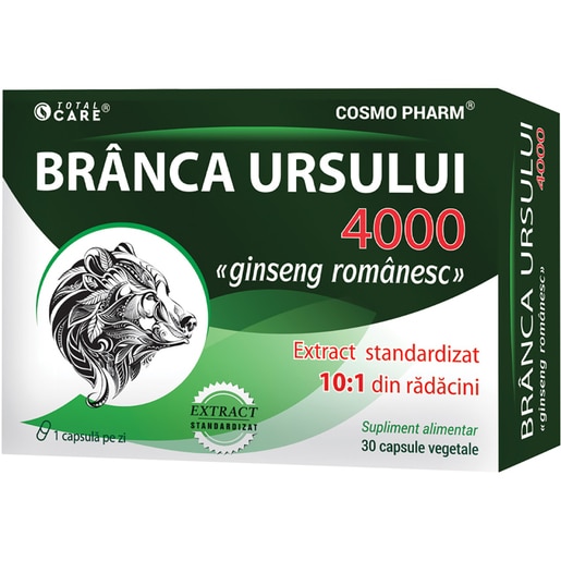 Supliment alimentar Branca Ursului 4000 mg, 30 capsule, COSMO PHARM Supliment alimentar Branca Ursului 4000 mg, 30 capsule, COSMO PHARM