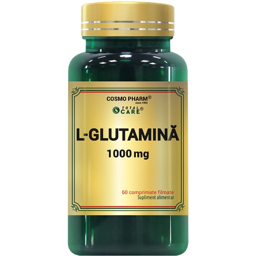 Supliment alimentar L-Glutamina 1000 mg, 60 tablete, COSMO PHARM Supliment alimentar L-Glutamina 1000 mg, 60 tablete, COSMO PHARM