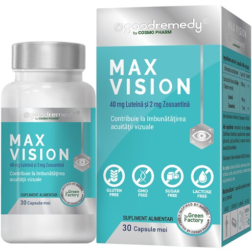 Supliment alimentar Max Vision 200 mg, 30 capsule, COSMO PHARM Supliment alimentar Max Vision 200 mg, 30 capsule, COSMO PHARM