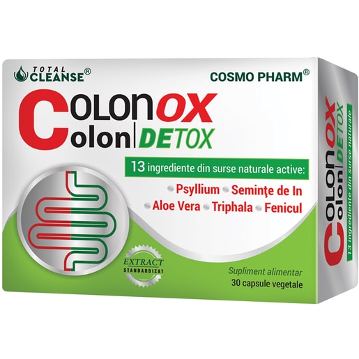 Supliment alimentar Colonox Colon Detox, 30 capsule, COSMO PHARM Supliment alimentar Colonox Colon Detox, 30 capsule, COSMO PHARM