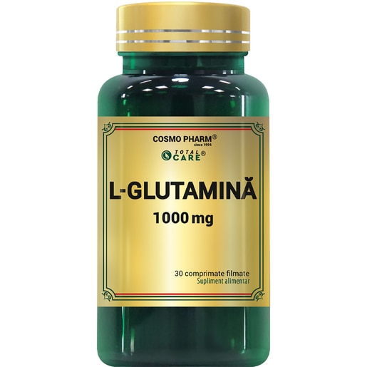Supliment alimentar L-Glutamina 1000 mg, 30 tablete, COSMO PHARM Supliment alimentar L-Glutamina 1000 mg, 30 tablete, COSMO PHARM