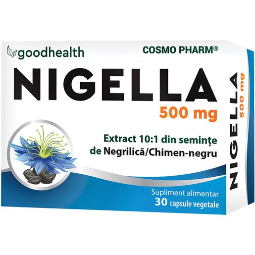 Supliment alimentar Nigella 600 mg, 30 capsule, COSMO PHARM Supliment alimentar Nigella 600 mg, 30 capsule, COSMO PHARM