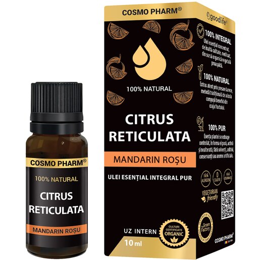 Ulei esential Mandarin Rosu, 10 ml, COSMO PHARM Ulei esential Mandarin Rosu, 10 ml, COSMO PHARM