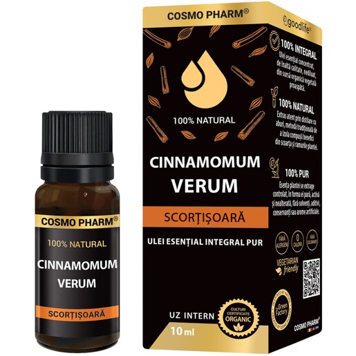 Ulei esential Scortisoara Verum, 10 ml, COSMO PHARM Ulei esential Scortisoara Verum, 10 ml, COSMO PHARM
