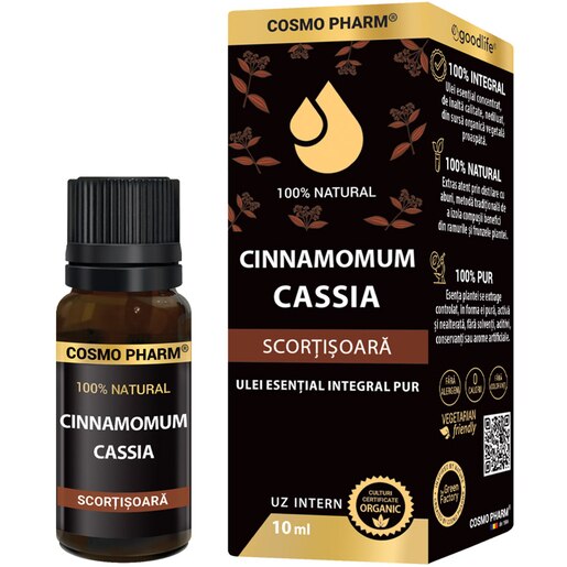 Ulei esential Scortisoara Cassia, 10 ml, COSMO PHARM Ulei esential Scortisoara Cassia, 10 ml, COSMO PHARM