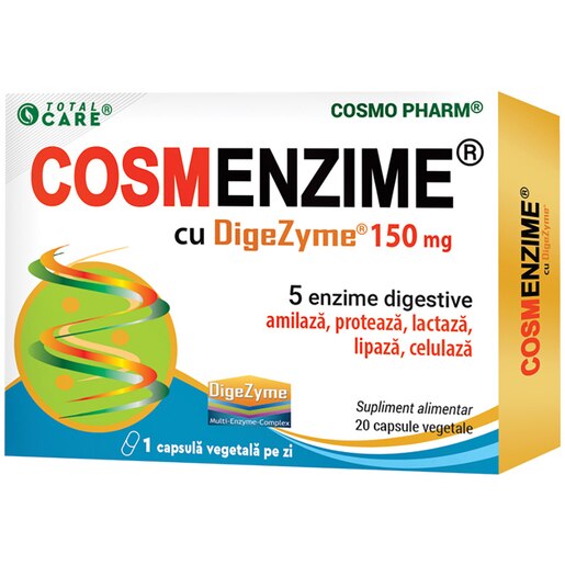 Supliment alimentar Cosmo Digezyme 150 mg, 20 capsule, COSMO PHARM Supliment alimentar Cosmo Digezyme 150 mg, 20 capsule, COSMO PHARM