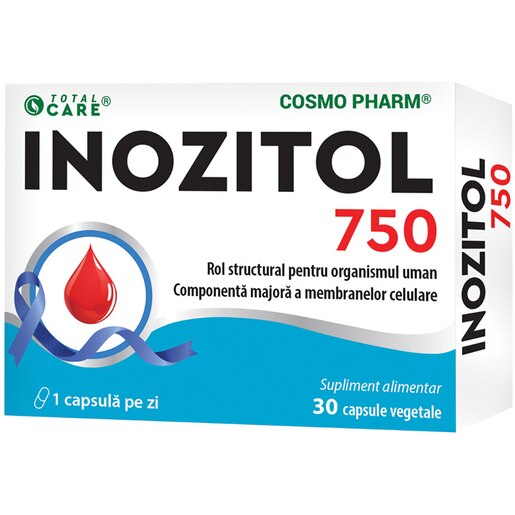 Supliment alimentar Inozitol 750 mg, 30 capsule, COSMO PHARM Supliment alimentar Inozitol 750 mg, 30 capsule, COSMO PHARM