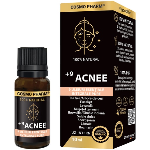 Ulei esential 9 Acnee, 10 ml, COSMO PHARM Ulei esential 9 Acnee, 10 ml, COSMO PHARM