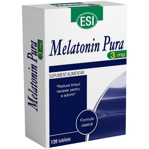 Supliment alimentar Melatonina pura 3 mg, 120 tablete, ESI Supliment alimentar Melatonina pura 3 mg, 120 tablete, ESI