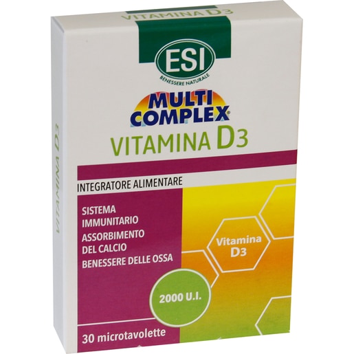Supliment alimentar Vitamina D3 2000 U.I., 30 tablete, ESI Supliment alimentar Vitamina D3 2000 U.I., 30 tablete, ESI