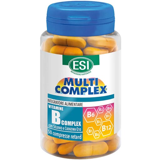 Supliment alimentar Vitamina B Complex, Seleniu si Q10 MultiComplex, 50 comprimate, ESI Supliment alimentar Vitamina B Complex, Seleniu si Q10 MultiComplex, 50 comprimate, ESI