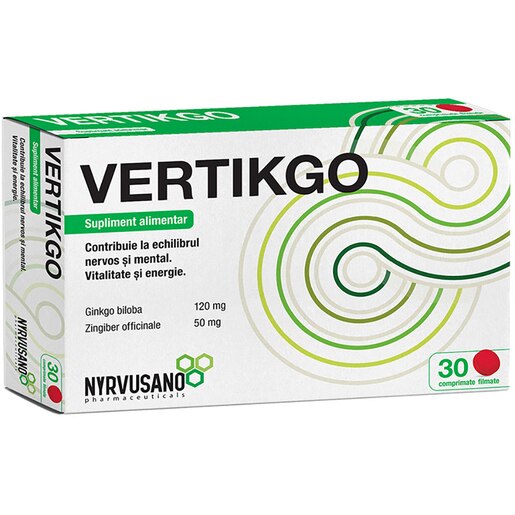 Supliment alimentar Vertikgo, 30 comprimate filmate, NYRVUSANO Supliment alimentar Vertikgo, 30 comprimate filmate, NYRVUSANO