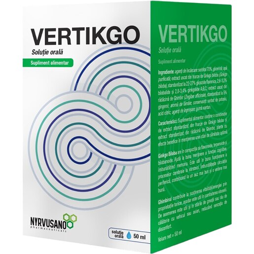 Supliment alimentar Vertikgo Solutie Orala, 50 ml, NYRVUSANO Supliment alimentar Vertikgo Solutie Orala, 50 ml, NYRVUSANO