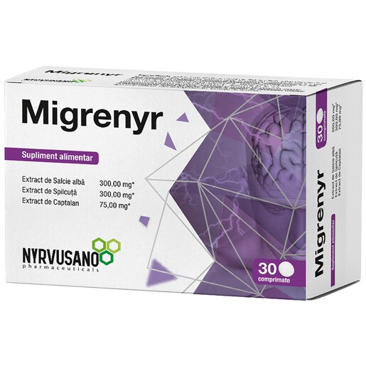Supliment alimentar Migrenyr, 30 comprimate, NYRVUSANO Supliment alimentar Migrenyr, 30 comprimate, NYRVUSANO
