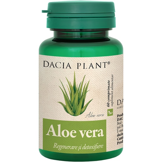 Supliment alimentar Aloe Vera, 60 comprimate, DACIA PLANT Supliment alimentar Aloe Vera, 60 comprimate, DACIA PLANT