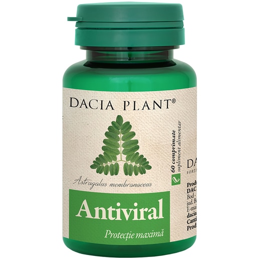 Supliment alimentar Antiviral, 60 comprimate, DACIA PLANT Supliment alimentar Antiviral, 60 comprimate, DACIA PLANT