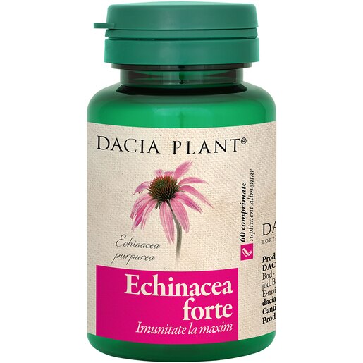 Supliment alimentar Echinacea Forte, 60 comprimate, DACIA PLANT Supliment alimentar Echinacea Forte, 60 comprimate, DACIA PLANT