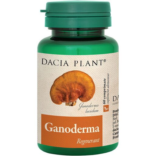 Supliment alimentar Ganoderma, 60 comprimate, DACIA PLANT Supliment alimentar Ganoderma, 60 comprimate, DACIA PLANT