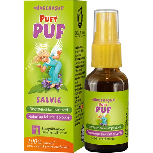 Supliment alimentar Spray PufyPuf cu Salvie, 20 ml, DACIA PLANT Supliment alimentar Spray PufyPuf cu Salvie, 20 ml, DACIA PLANT
