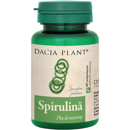 Supliment alimentar Spirulina, 60 comprimate, DACIA PLANT Supliment alimentar Spirulina, 60 comprimate, DACIA PLANT