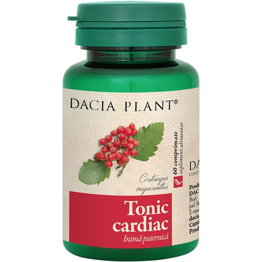 Supliment alimentar Tonic Cardiac, 60 comprimate, DACIA PLANT Supliment alimentar Tonic Cardiac, 60 comprimate, DACIA PLANT