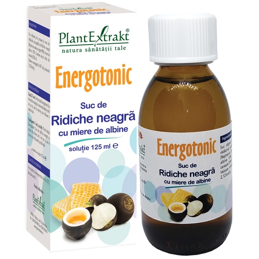 Supliment alimentar Energotonic Suc de ridiche neagra cu miere de albine, 125 ml, PLANTEXTRAKT Supliment alimentar Energotonic Suc de ridiche neagra cu miere de albine, 125 ml, PLANTEXTRAKT