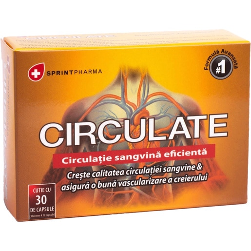 Supliment alimentar CIRCULATE, 30 capsule, SPRINT PHARMA Supliment alimentar CIRCULATE, 30 capsule, SPRINT PHARMA